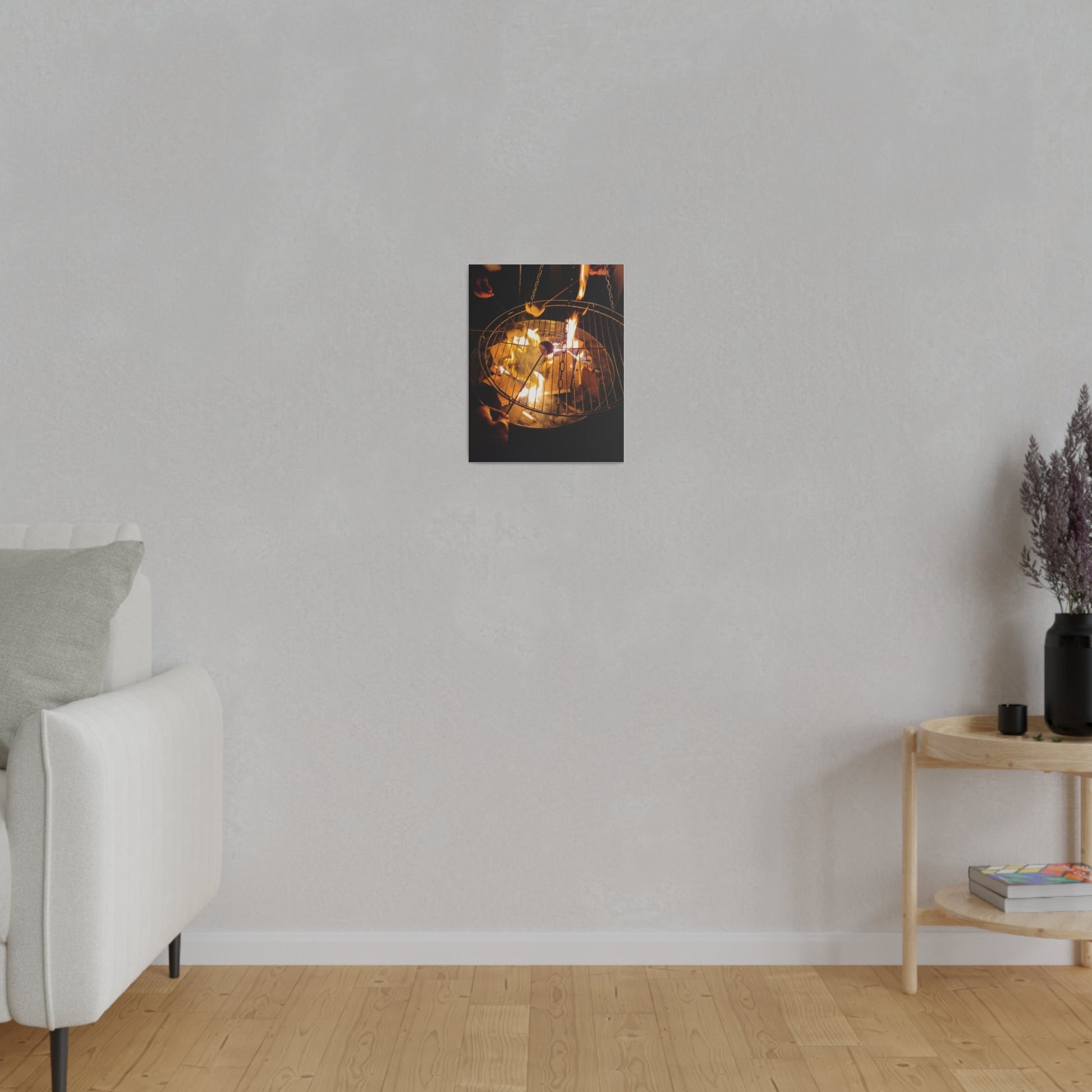 Roasting Marshmallows Over A Fire Pit, Matte Canvas, Stretched, 0.75" - The Trio Synergize Group