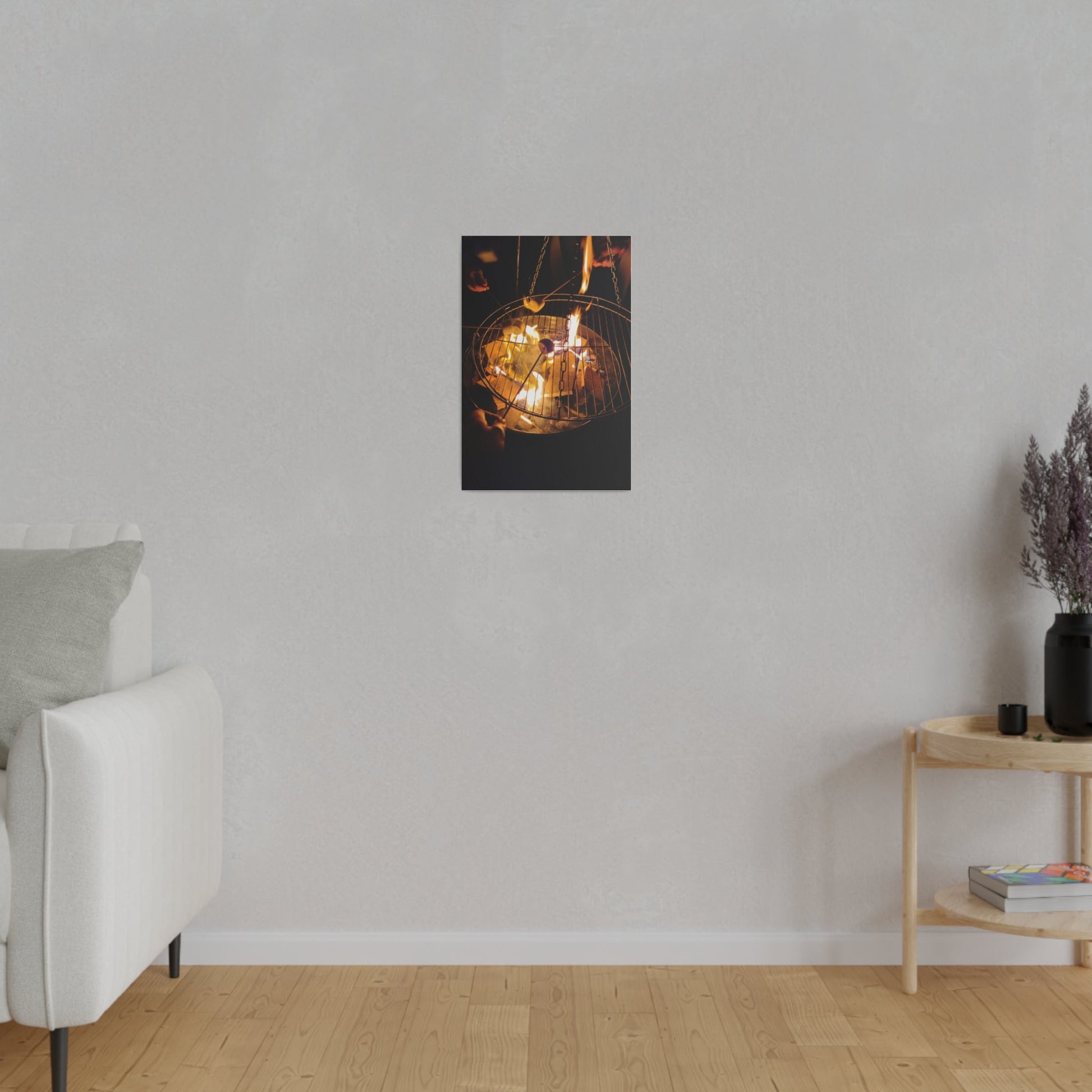 Roasting Marshmallows Over A Fire Pit, Matte Canvas, Stretched, 0.75" - The Trio Synergize Group