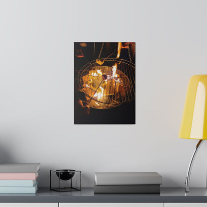 Roasting Marshmallows Over A Fire Pit, Matte Canvas, Stretched, 0.75" - The Trio Synergize Group