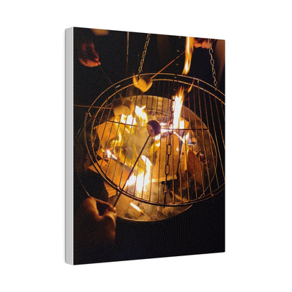 Roasting Marshmallows Over A Fire Pit, Matte Canvas, Stretched, 0.75" - The Trio Synergize Group