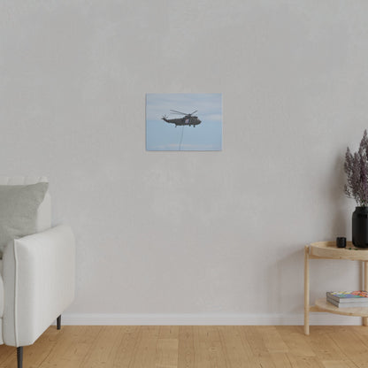 Sea King Helicopter Lowes Rope, Matte Canvas, Stretched, 0.75" - The Trio Synergize Group
