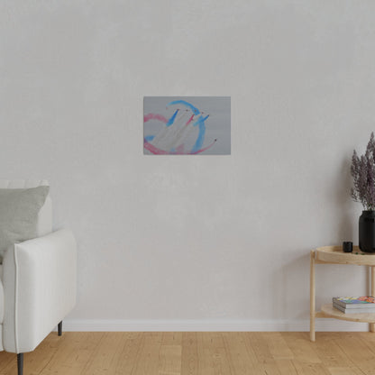 Seven Red Arrows Flying Forward With White Smoke And Starting To Change Colours And Two Looping Around Them With Red And Blue Smoke Much Closer Shoot, Matte Canvas, Stretched, 0.75" - The Trio Synergize Group