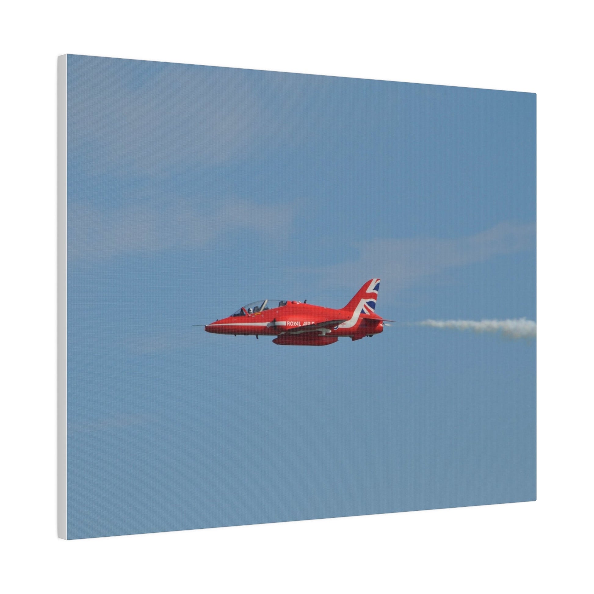 Single Red Arrow Flying From The Right With White Smoke, Matte Canvas, Stretched, 0.75" - The Trio Synergize Group