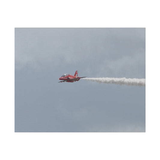 The Red Arrow With White Smoke Front View Canvas - The Trio Synergize Group