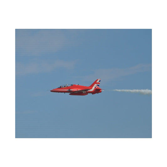The Red Arrow Close Up With White Smoke Canvas - The Trio Synergize Group