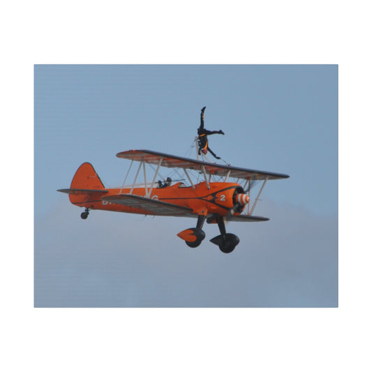 The Wing Walker Flying Right Person Upside Down Close Canvas - The Trio Synergize Group