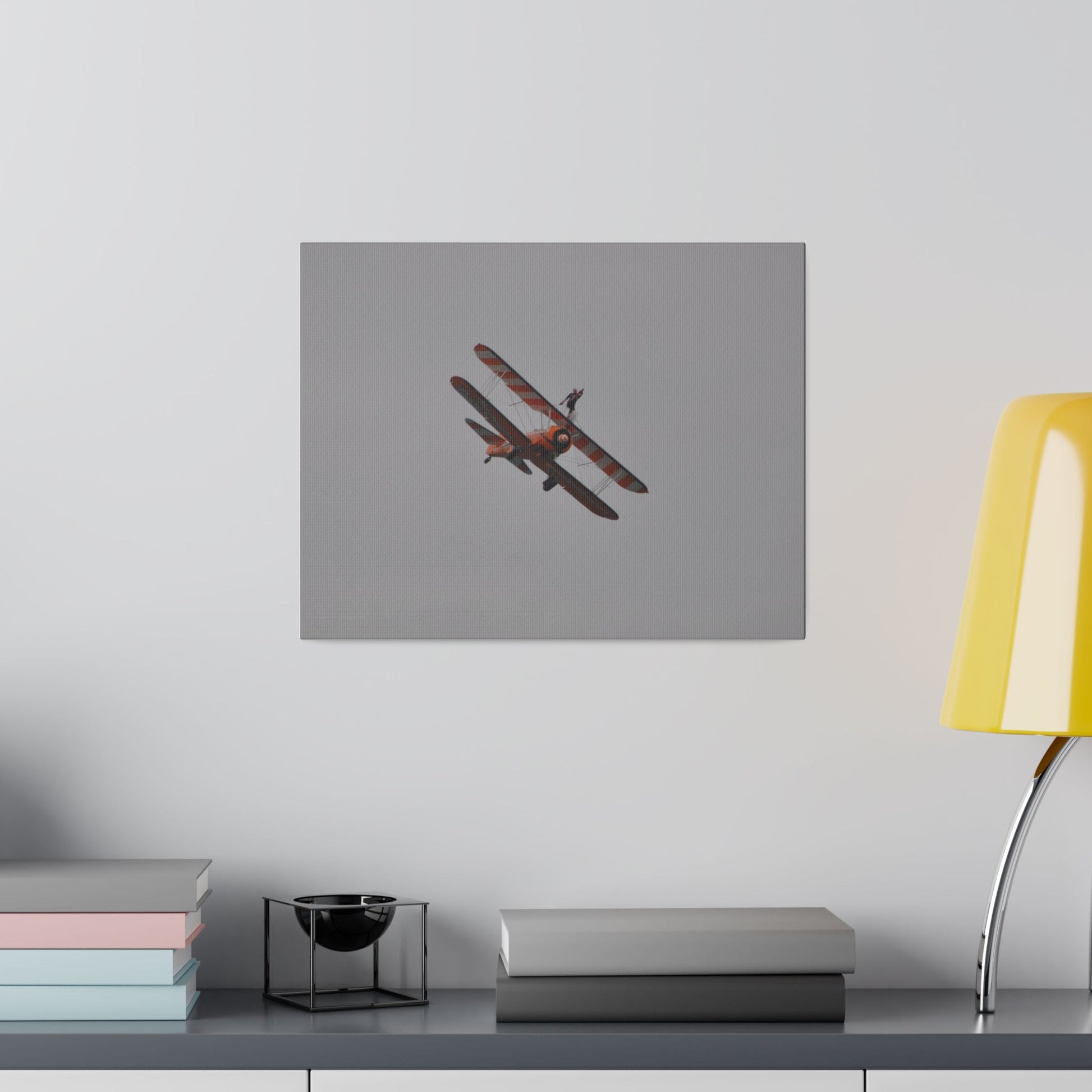 Single Wing Walker Flying From The Left, Front View Much Closer, Person Holding Their Right Leg, Matte Canvas, Stretched, 0.75" - The Trio Synergize Group