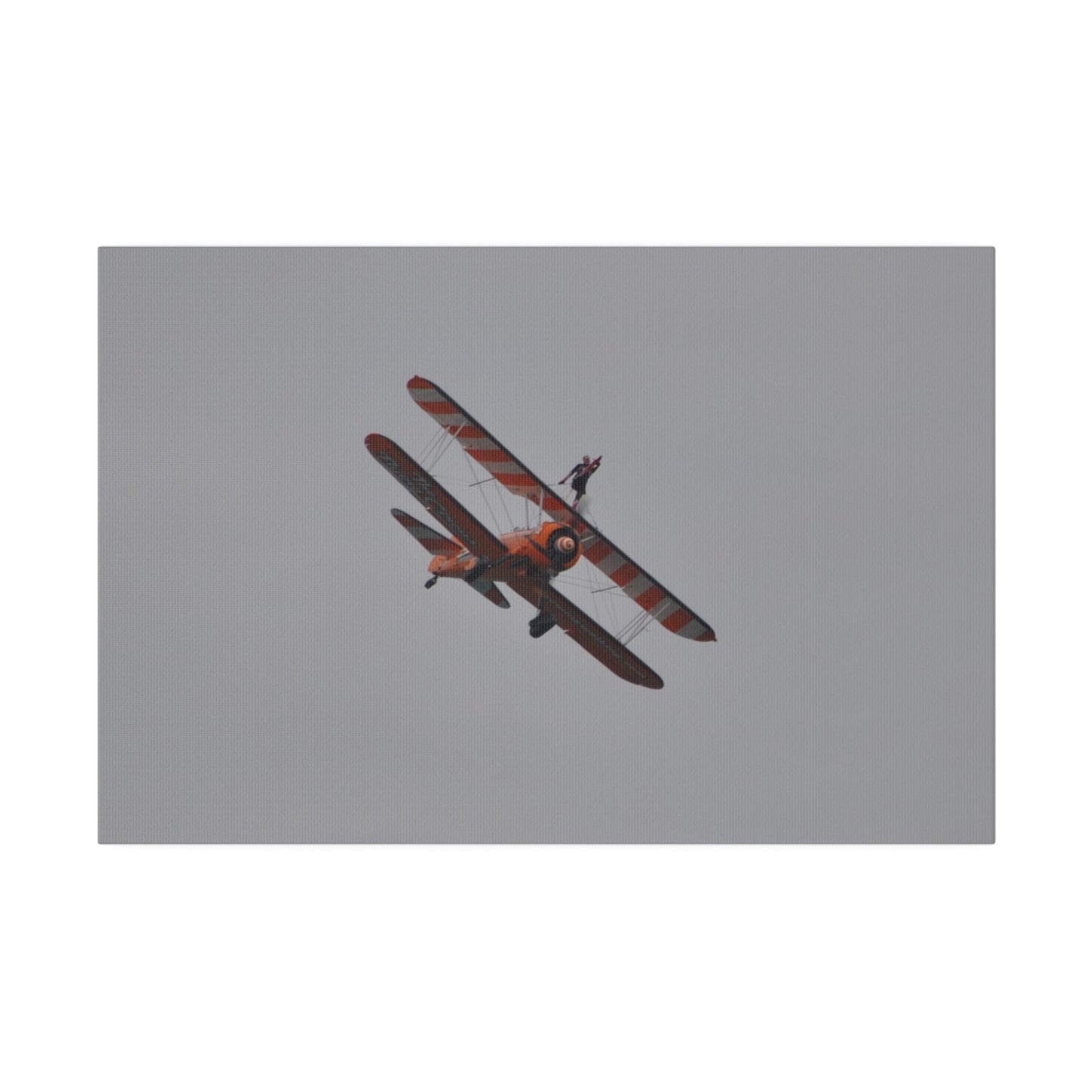 Single Wing Walker Flying From The Left, Front View Much Closer, Person Holding Their Right Leg, Matte Canvas, Stretched, 0.75" - The Trio Synergize Group