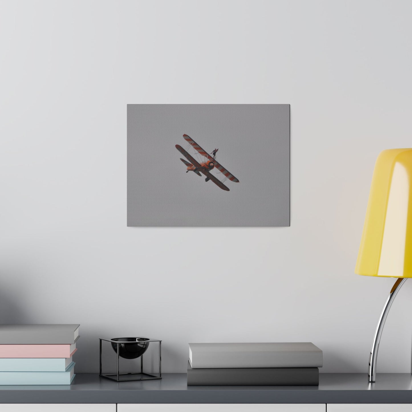 Single Wing Walker Flying From The Left, Front View Much Closer, Person Holding Their Right Leg, Matte Canvas, Stretched, 0.75" - The Trio Synergize Group