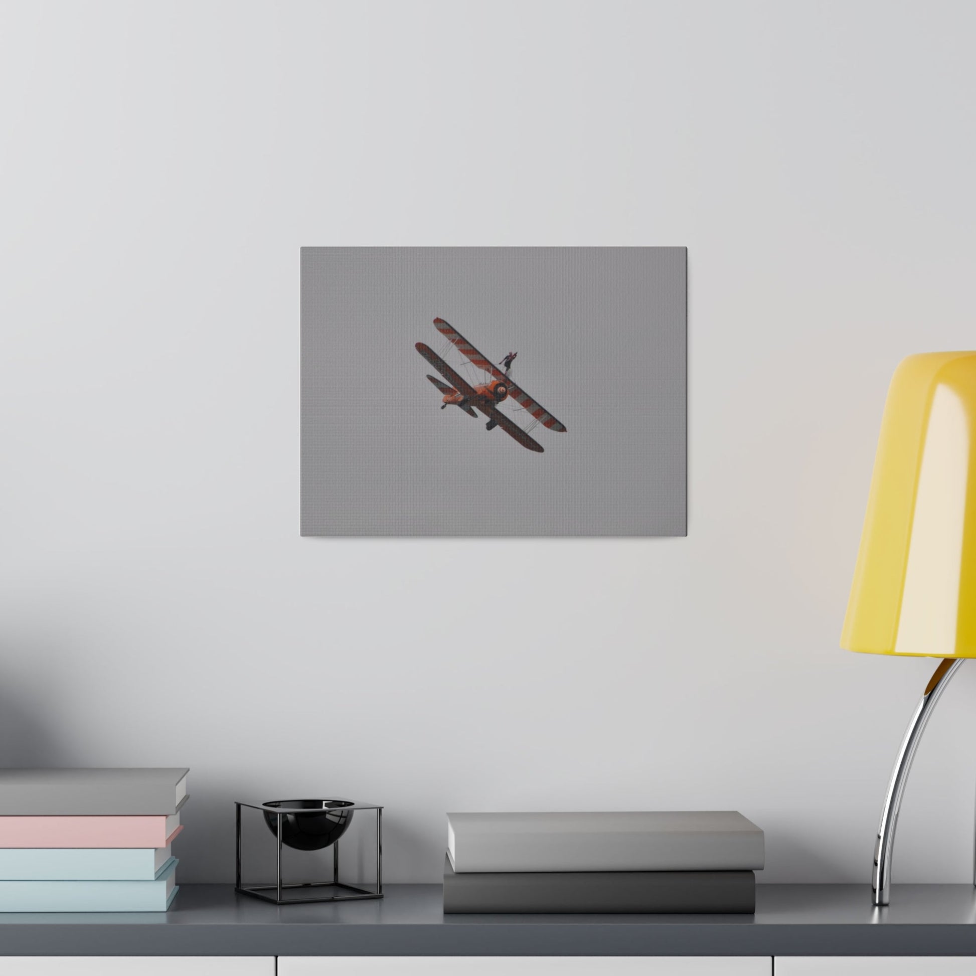 Single Wing Walker Flying From The Left, Front View Much Closer, Person Holding Their Right Leg, Matte Canvas, Stretched, 0.75" - The Trio Synergize Group