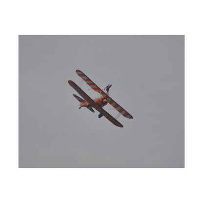 Single Wing Walker Flying From The Left, Front View Much Closer, Person Holding Their Right Leg, Matte Canvas, Stretched, 0.75" - The Trio Synergize Group