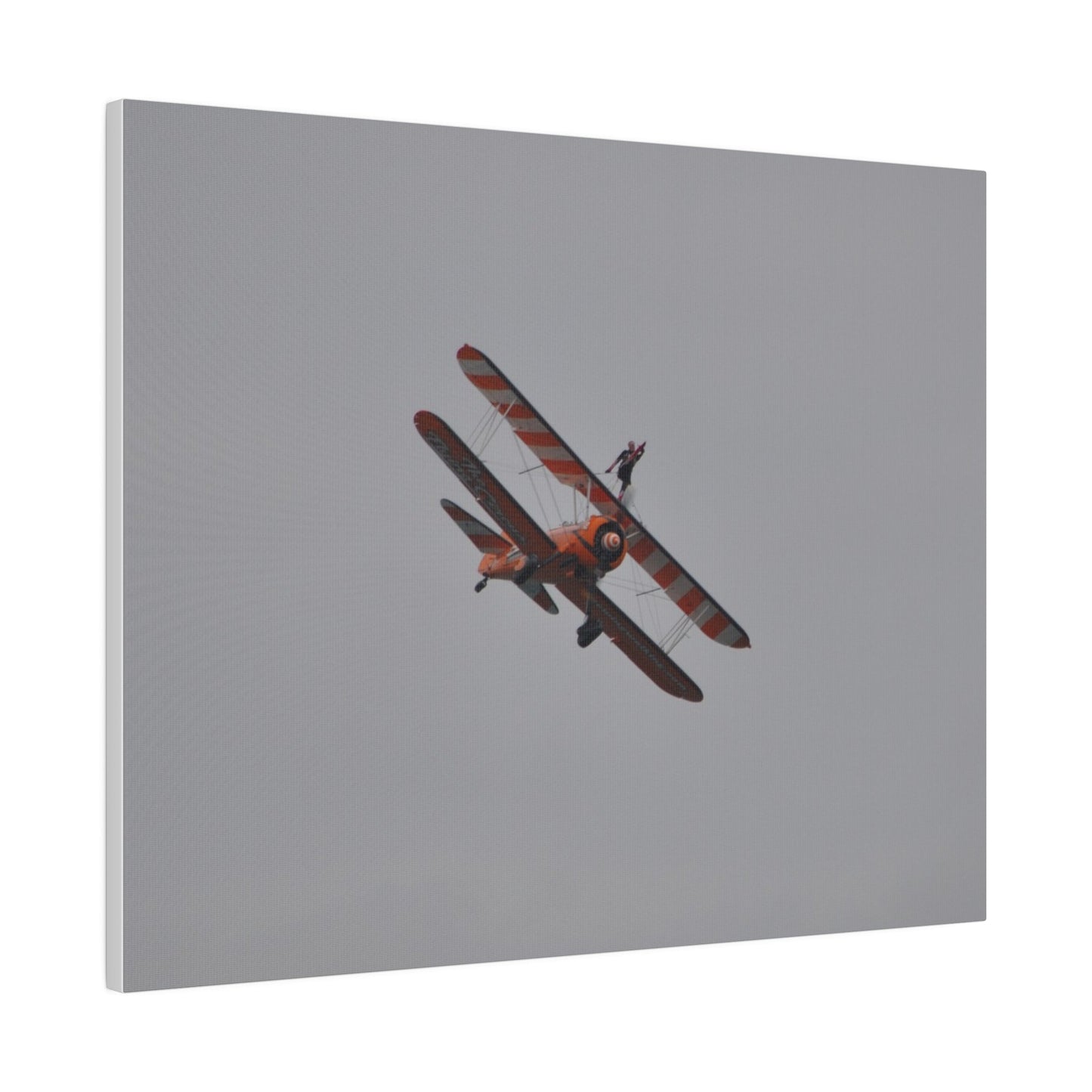 Single Wing Walker Flying From The Left, Front View Much Closer, Person Holding Their Right Leg, Matte Canvas, Stretched, 0.75" - The Trio Synergize Group