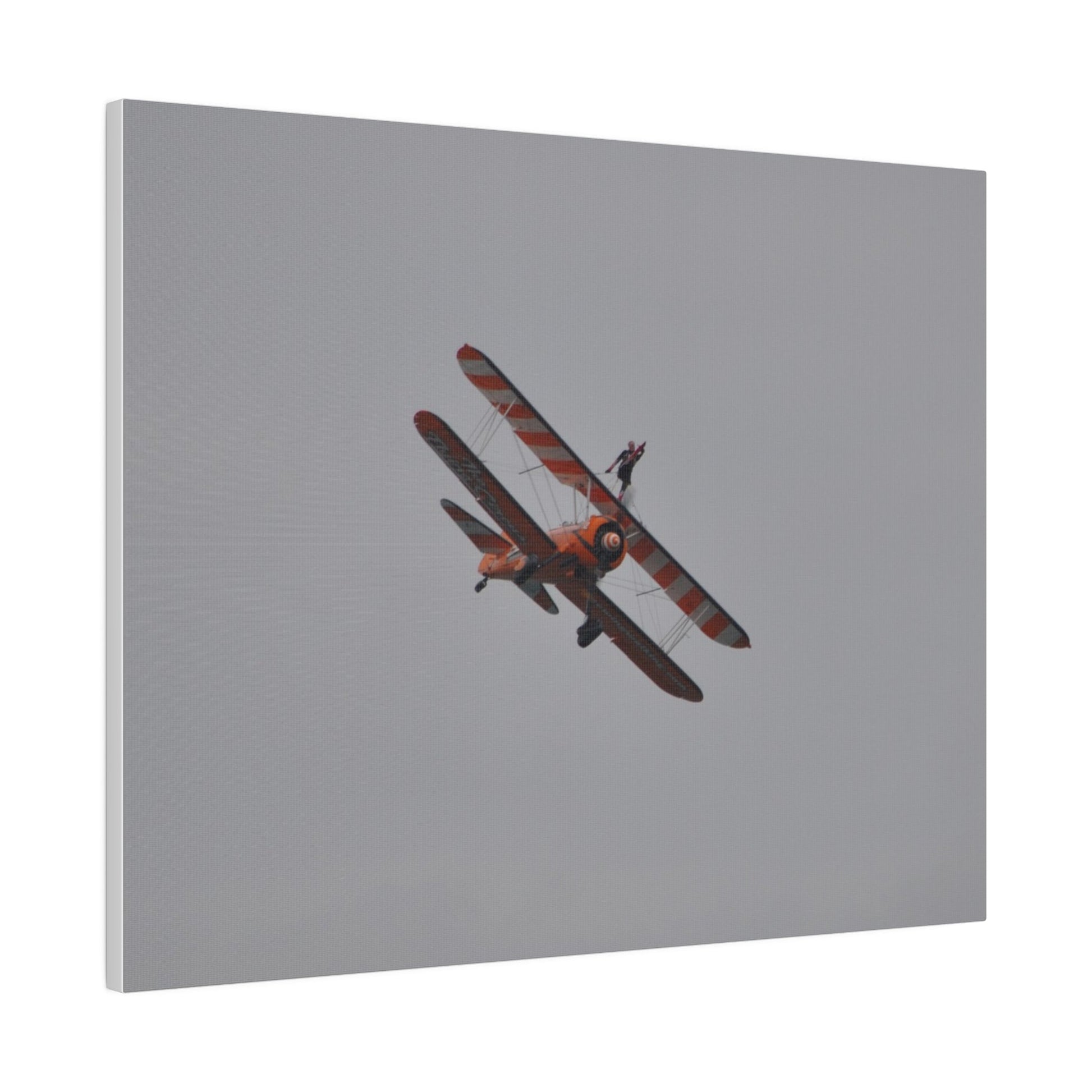 Single Wing Walker Flying From The Left, Front View Much Closer, Person Holding Their Right Leg, Matte Canvas, Stretched, 0.75" - The Trio Synergize Group