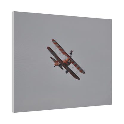 Single Wing Walker Flying From The Left, Front View Much Closer, Person Holding Their Right Leg, Matte Canvas, Stretched, 0.75" - The Trio Synergize Group