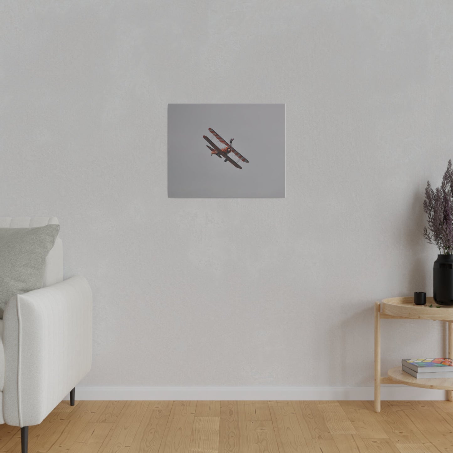 Single Wing Walker Flying From The Left, Front View Much Closer, Person Holding Their Right Leg, Matte Canvas, Stretched, 0.75" - The Trio Synergize Group