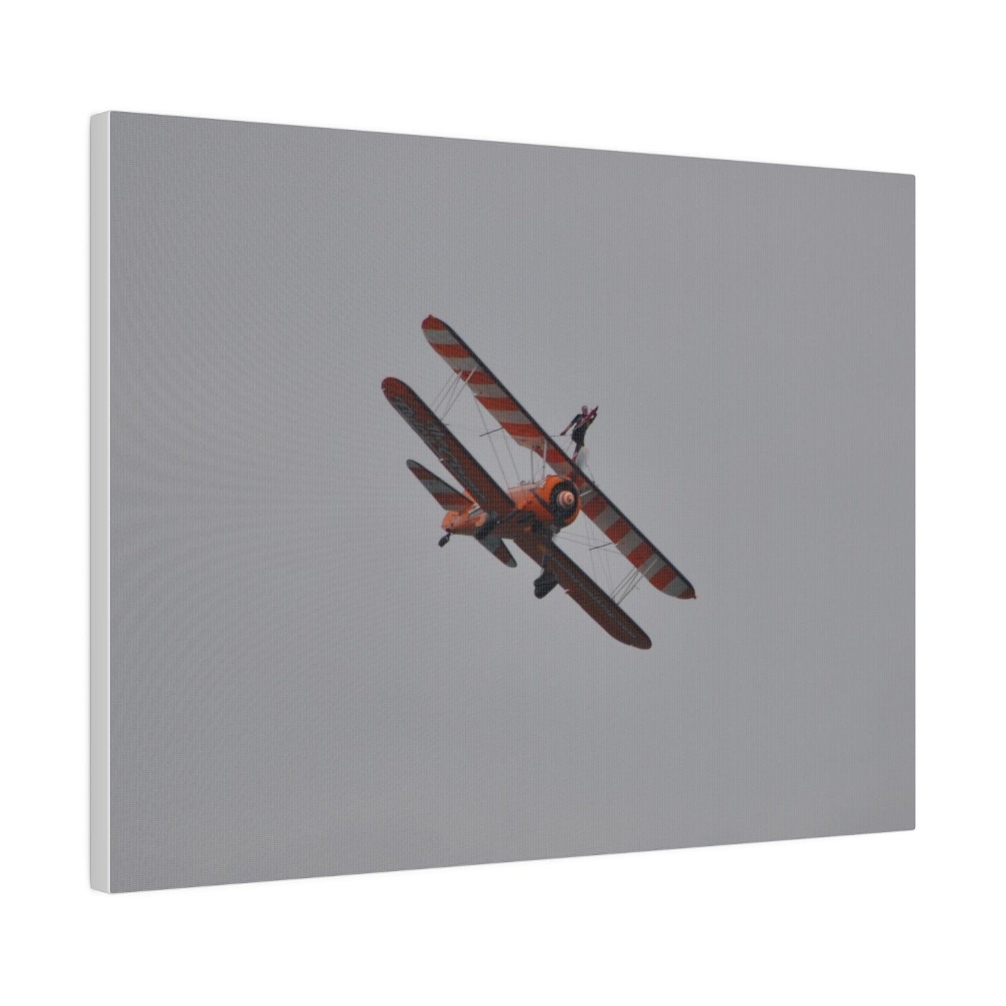 Single Wing Walker Flying From The Left, Front View Much Closer, Person Holding Their Right Leg, Matte Canvas, Stretched, 0.75" - The Trio Synergize Group