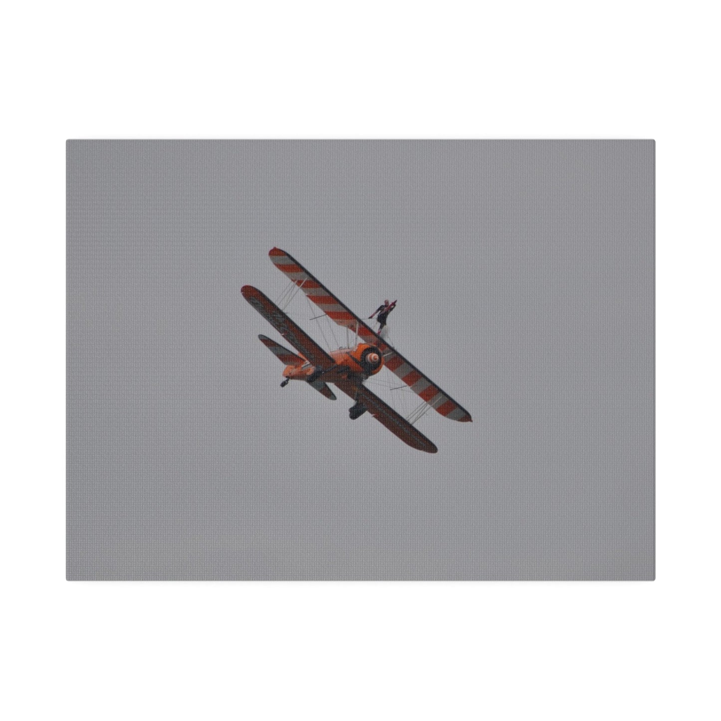 Single Wing Walker Flying From The Left, Front View Much Closer, Person Holding Their Right Leg, Matte Canvas, Stretched, 0.75" - The Trio Synergize Group