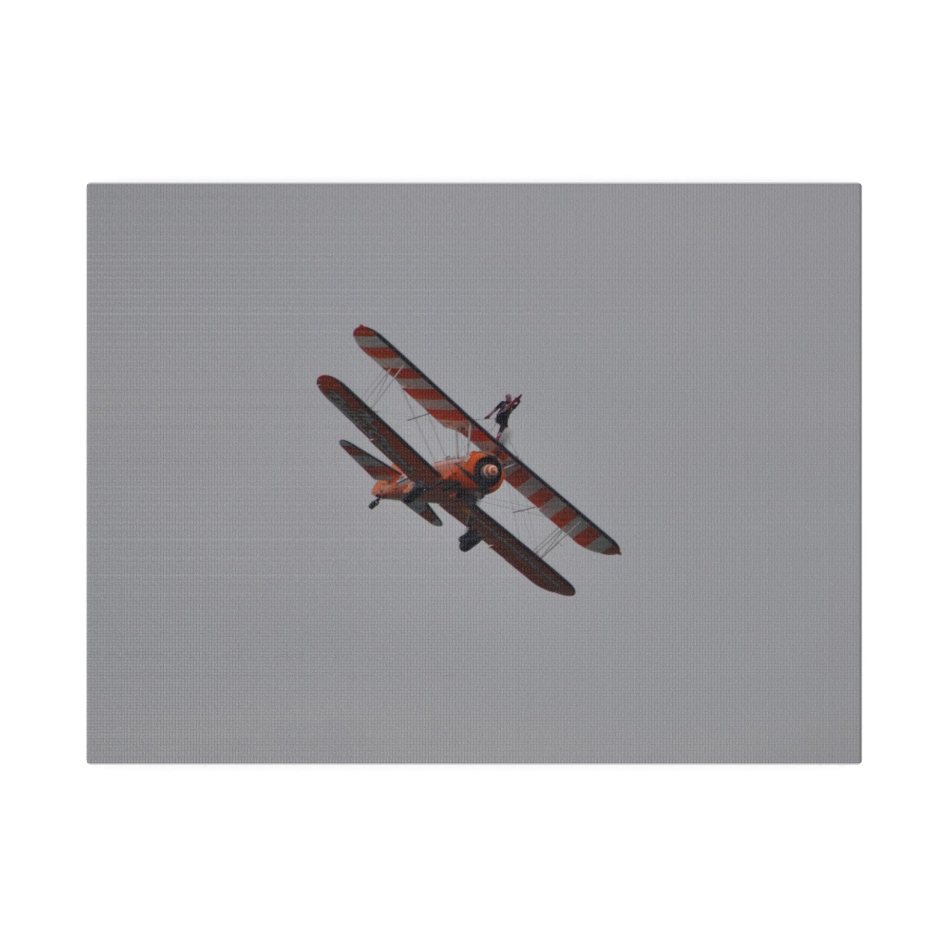 Single Wing Walker Flying From The Left, Front View Much Closer, Person Holding Their Right Leg, Matte Canvas, Stretched, 0.75" - The Trio Synergize Group