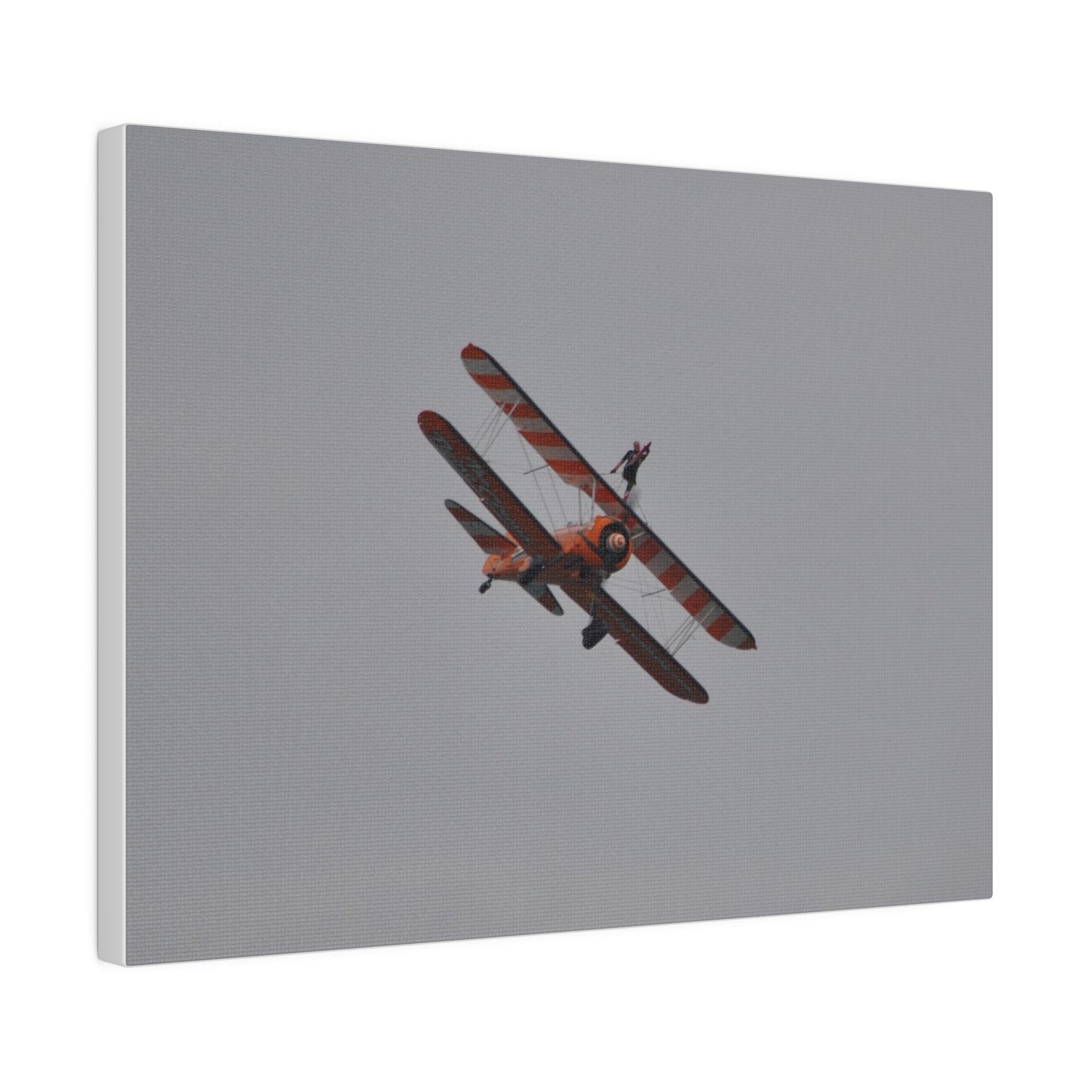 Single Wing Walker Flying From The Left, Front View Much Closer, Person Holding Their Right Leg, Matte Canvas, Stretched, 0.75" - The Trio Synergize Group