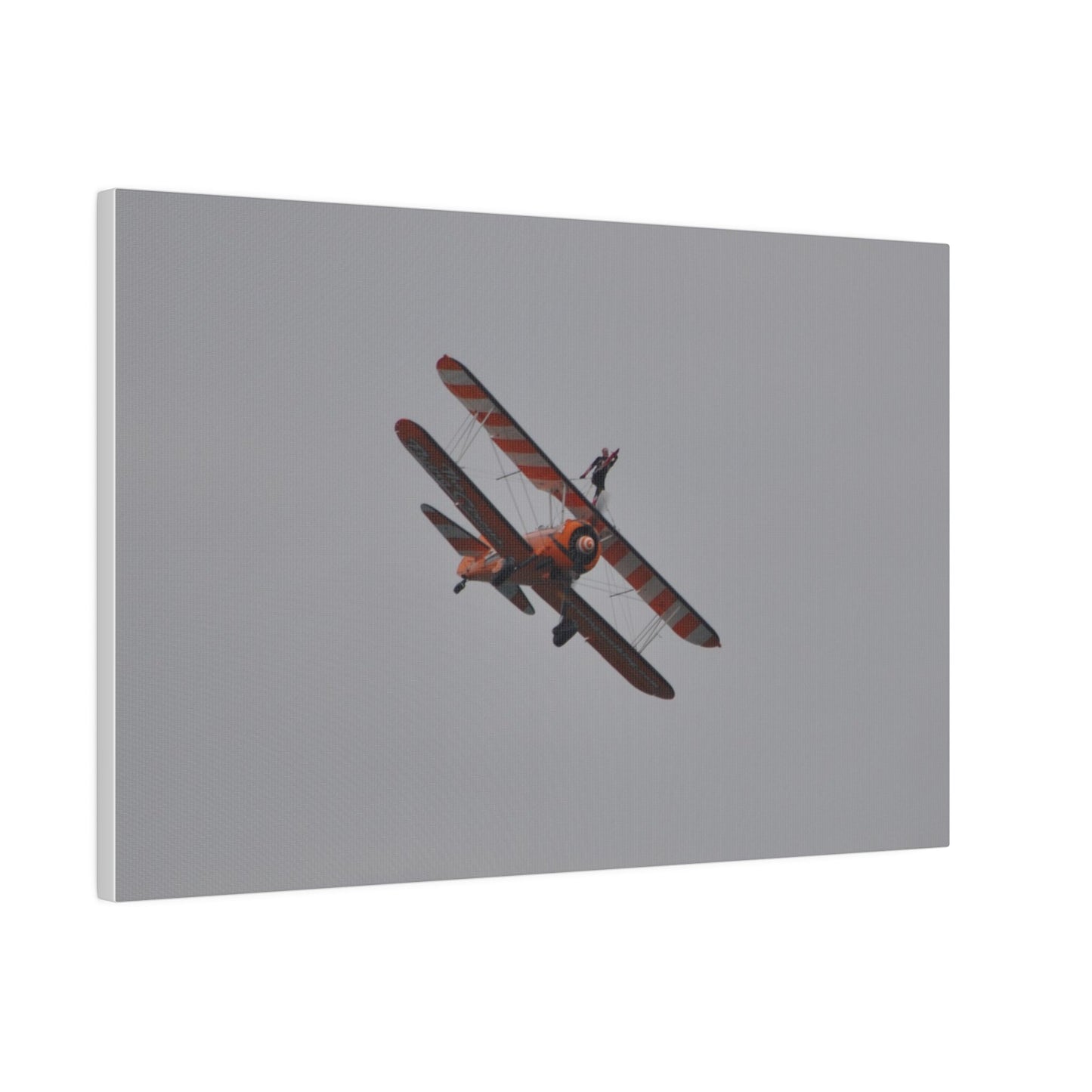 Single Wing Walker Flying From The Left, Front View Much Closer, Person Holding Their Right Leg, Matte Canvas, Stretched, 0.75" - The Trio Synergize Group