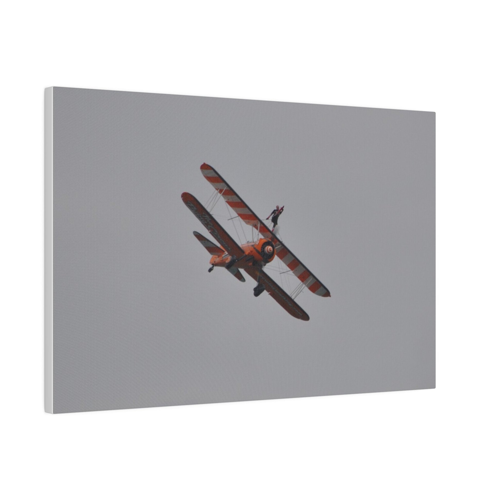 Single Wing Walker Flying From The Left, Front View Much Closer, Person Holding Their Right Leg, Matte Canvas, Stretched, 0.75" - The Trio Synergize Group