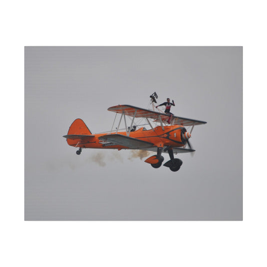 The Wing Walker Sitting On The Wing No Harness Close Canvas - The Trio Synergize Group