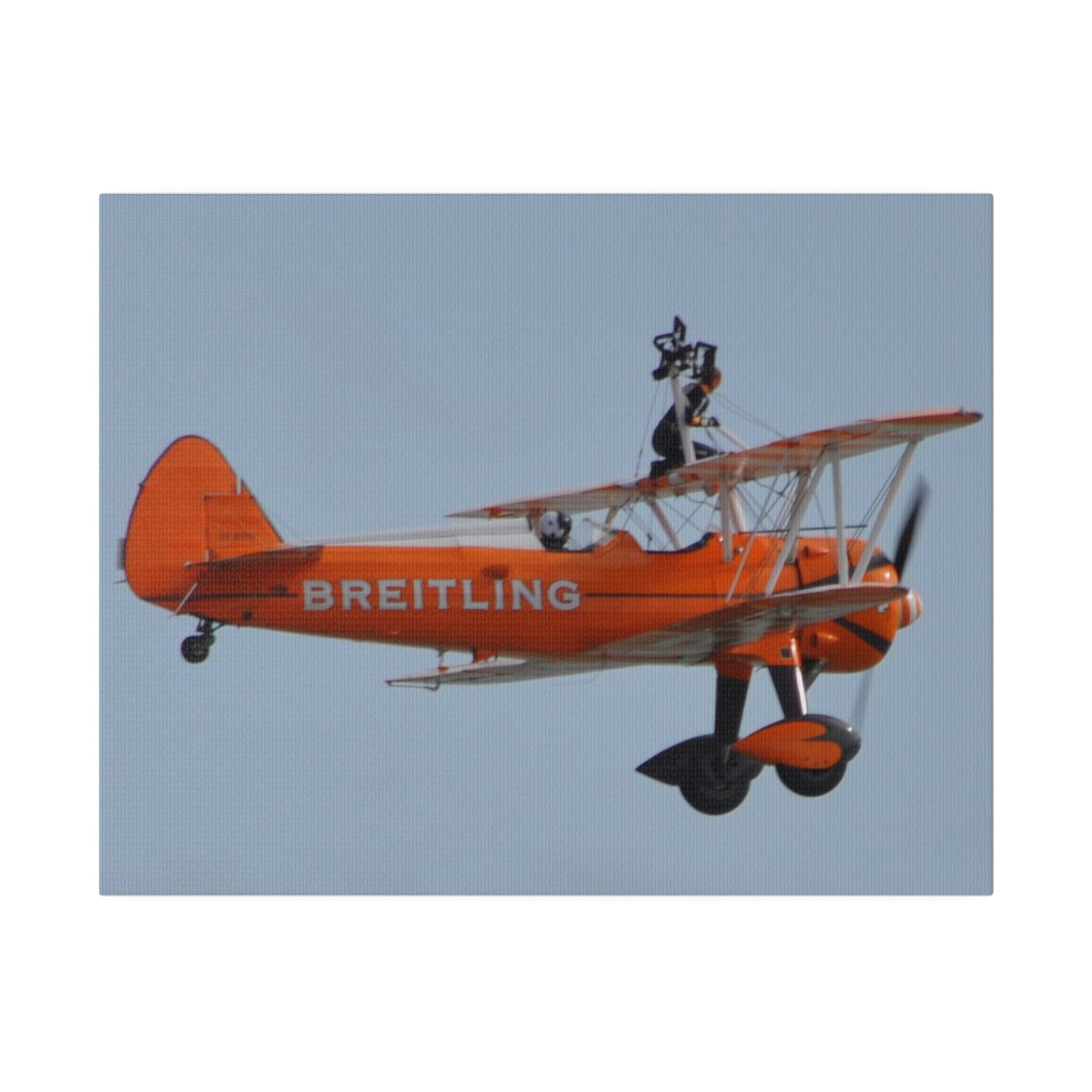 The Wing Walker Side Rear View, On Wing Very Close Up Canvas - The Trio Synergize Group