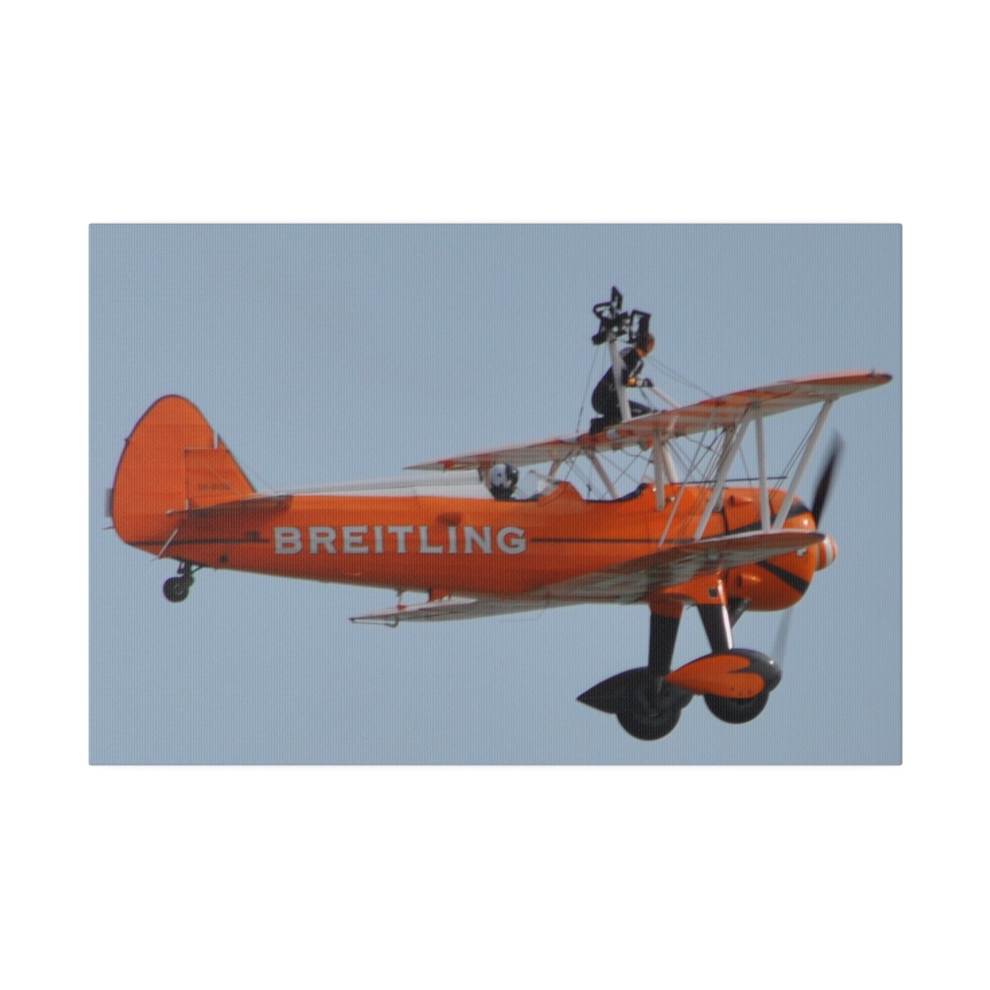 The Wing Walker Side Rear View, On Wing Very Close Up Canvas - The Trio Synergize Group