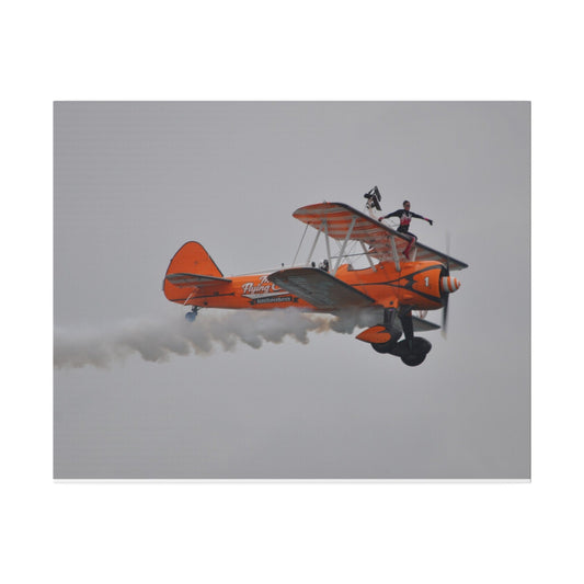 The Wing Walker Person Sitting On The Wing No Harness Canvas - The Trio Synergize Group