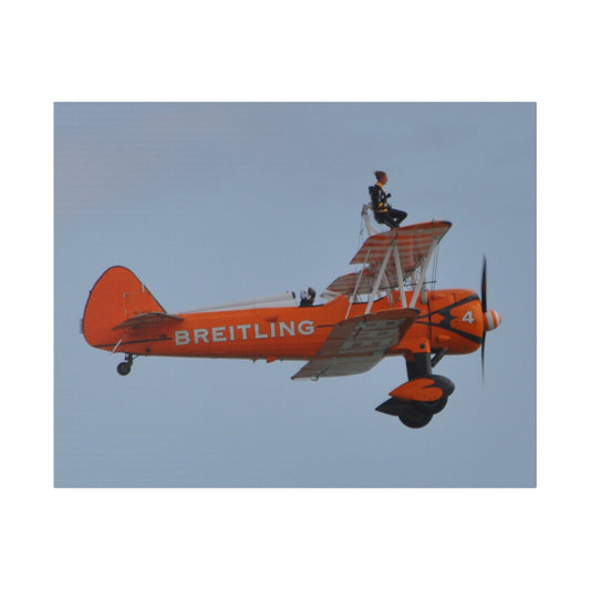 The Wing Walker Side View, Sitting Down Close Up Canvas - The Trio Synergize Group