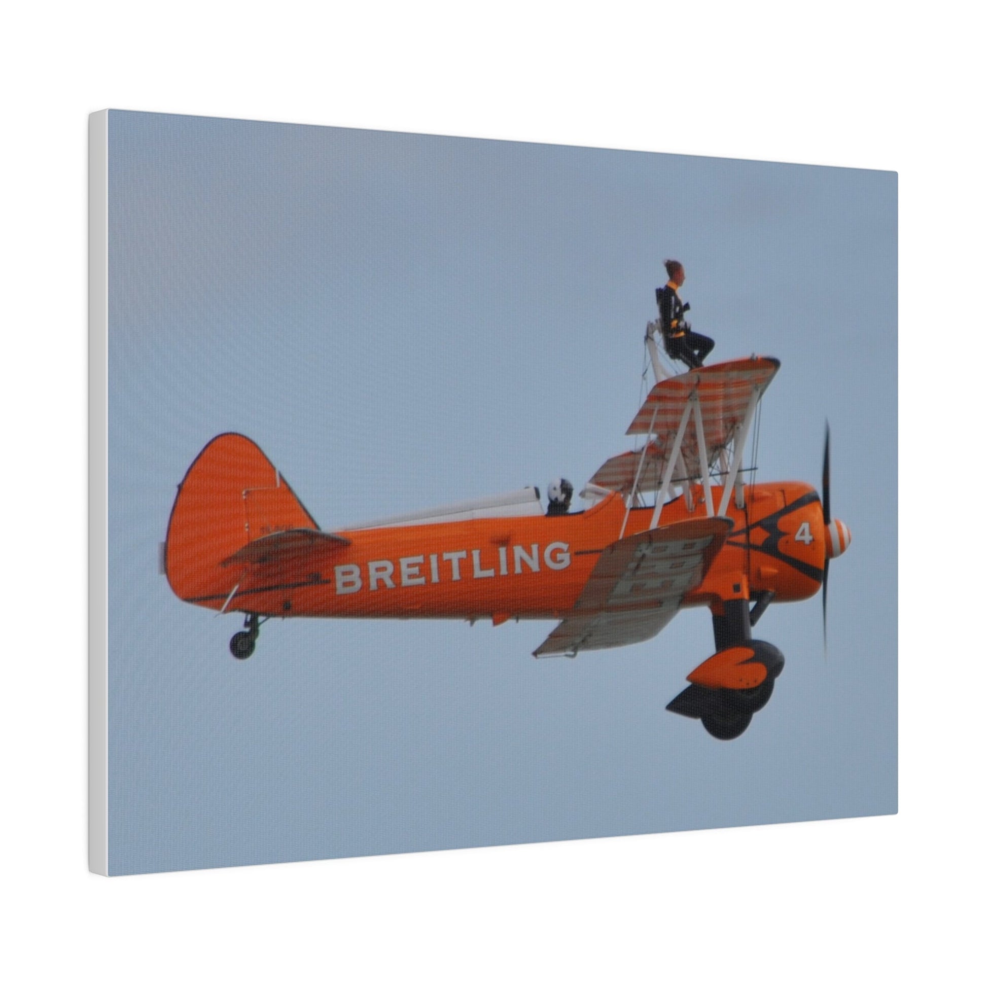 Single Wing Walker Flying From The Left Side View, With The Person Sitting Down Close Up, Matte Canvas, Stretched, 0.75" - The Trio Synergize Group