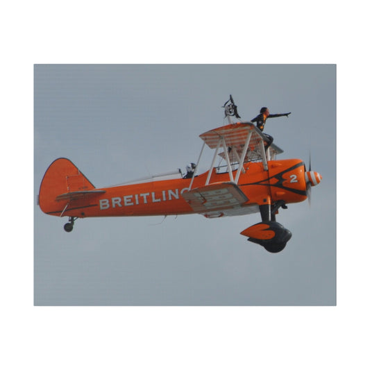 The Wing Walker On Wing Leaning Forward Very Close Up Canvas - The Trio Synergize Group