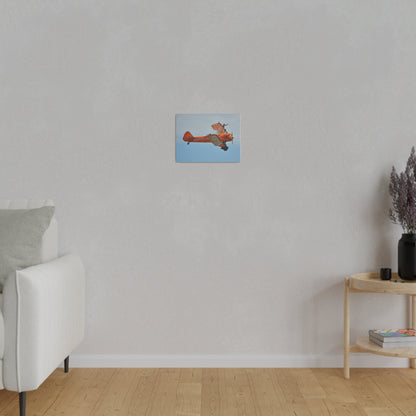 Single Wing Walker Flying From The Left Side View, With The Person Sitting On The Wing Reaching Out, Very Close Up, Matte Canvas, Stretched, 0.75" - The Trio Synergize Group
