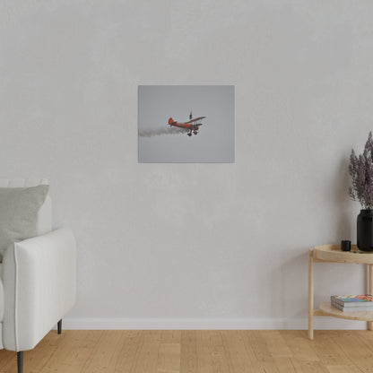 Single Wing Walker Flying From The Left With Side View And Smoke With Person Upside Close Up, Matte Canvas, Stretched, 0.75" - The Trio Synergize Group