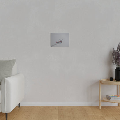 Single Wing Walker Flying From The Left With Side View Ascending, With Smoke And Person Laying Sideways Close Up, Matte Canvas, Stretched, 0.75" - The Trio Synergize Group