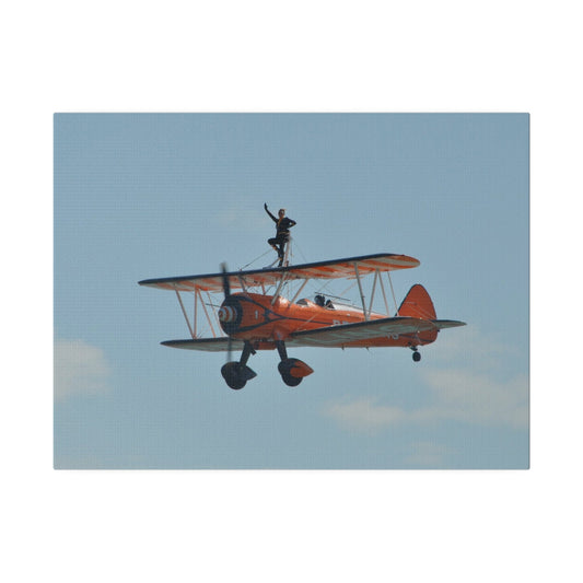 The Wing Walker Left Arm Up, Very Close Up Canvas - The Trio Synergize Group