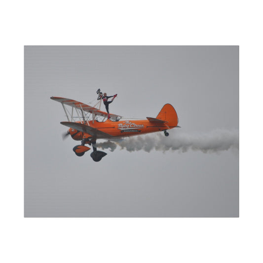The Wing Walker Standing No Harness Holding Foot Canvas - The Trio Synergize Group