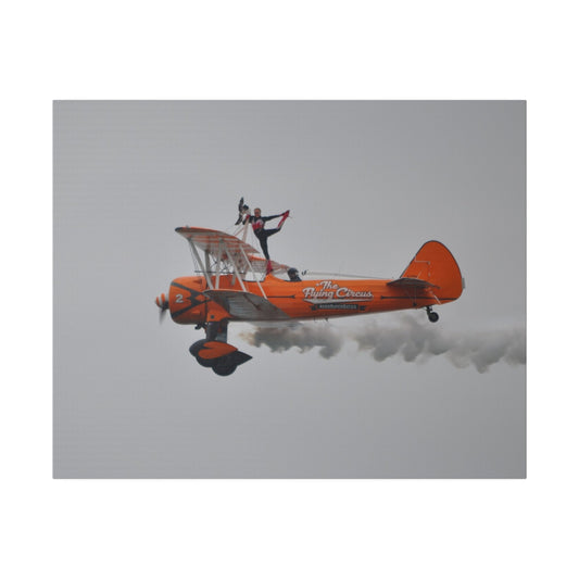The Wing Walker No Harness Holding Their Left Foot Canvas - The Trio Synergize Group