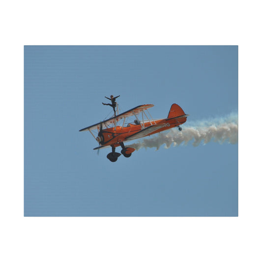 The Wing Walker Person Lifting Right Leg Up, Close Up Canvas - The Trio Synergize Group