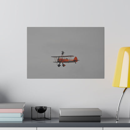 Single Wing Walker Flying From The Right With Front And Side View Close Up, Matte Canvas, Stretched, 0.75" - The Trio Synergize Group