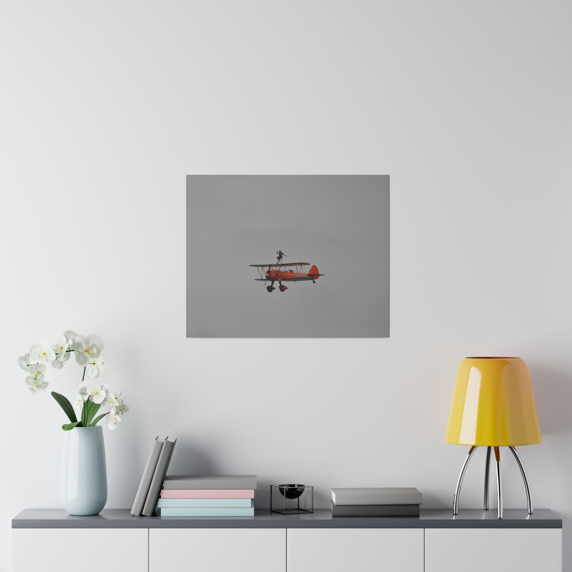 Single Wing Walker Flying From The Right With Front And Side View Close Up, Matte Canvas, Stretched, 0.75" - The Trio Synergize Group