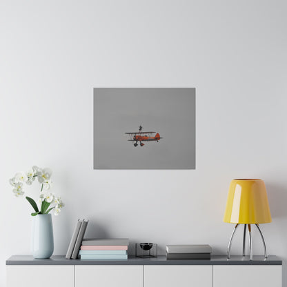Single Wing Walker Flying From The Right With Front And Side View Close Up, Matte Canvas, Stretched, 0.75" - The Trio Synergize Group