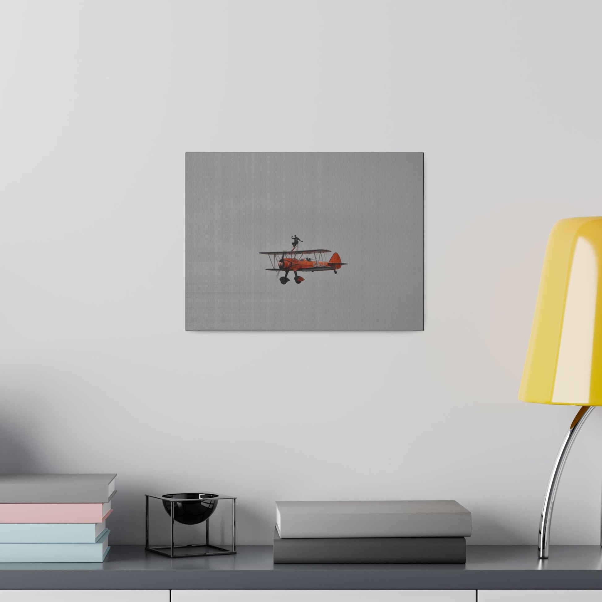 Single Wing Walker Flying From The Right With Front And Side View Close Up, Matte Canvas, Stretched, 0.75" - The Trio Synergize Group