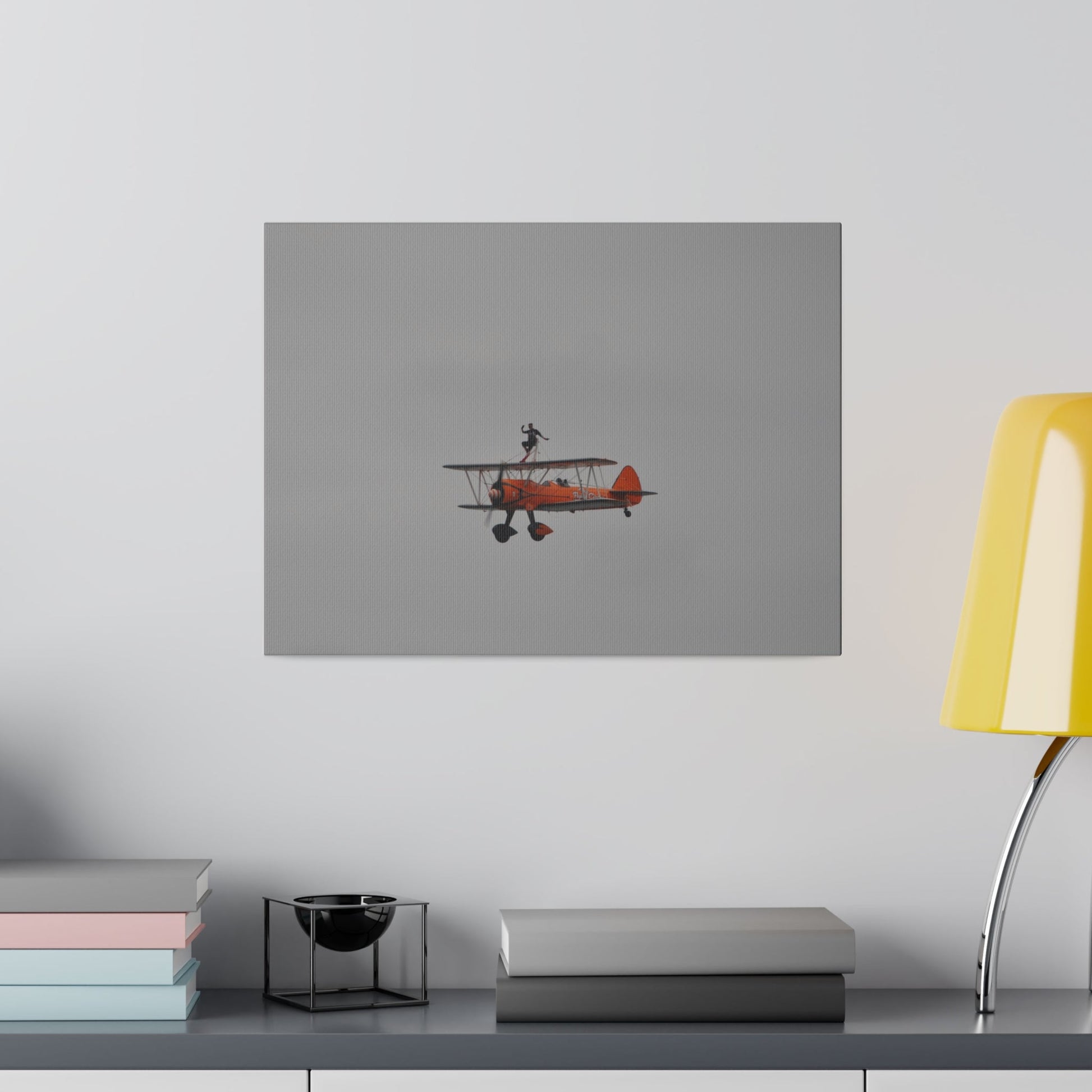 Single Wing Walker Flying From The Right With Front And Side View Close Up, Matte Canvas, Stretched, 0.75" - The Trio Synergize Group