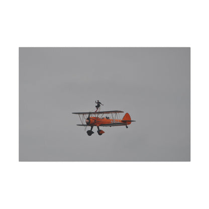 Single Wing Walker Flying From The Right With Front And Side View Close Up, Matte Canvas, Stretched, 0.75" - The Trio Synergize Group