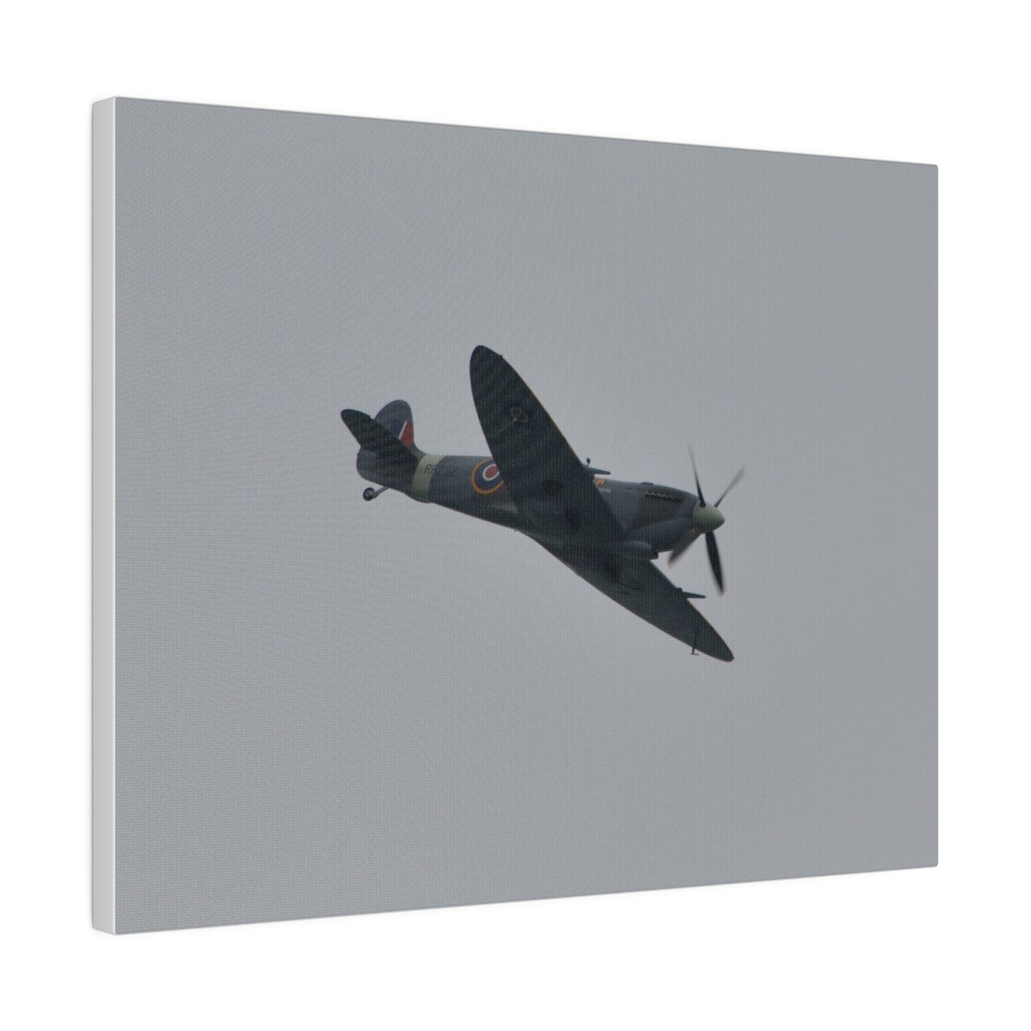 Spitfire MK Vc AR501 Flying From The Left With A View Of The Front Close Up, Matte Canvas, Stretched, 0.75" - The Trio Synergize Group