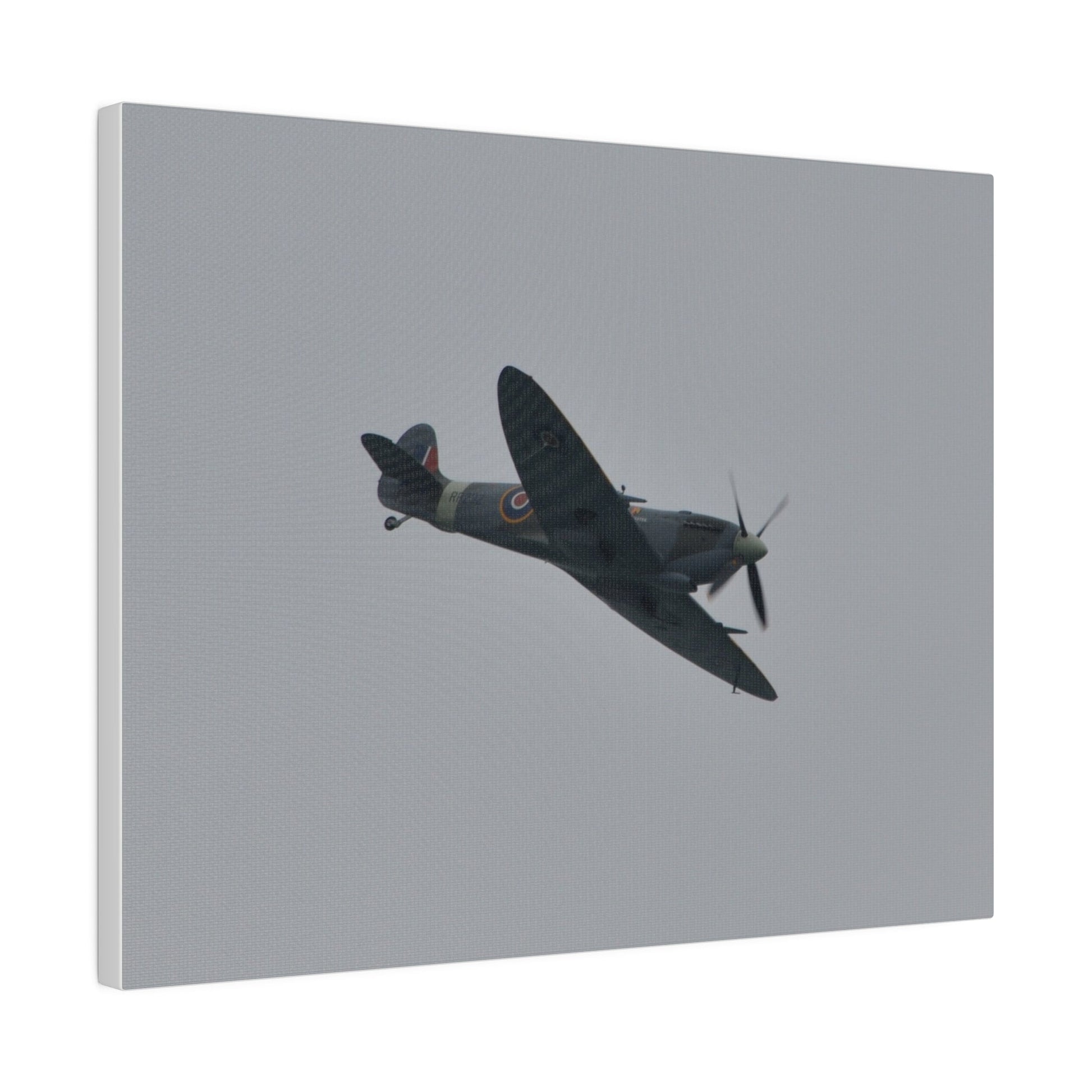 Spitfire MK Vc AR501 Flying From The Left With A View Of The Front Close Up, Matte Canvas, Stretched, 0.75" - The Trio Synergize Group