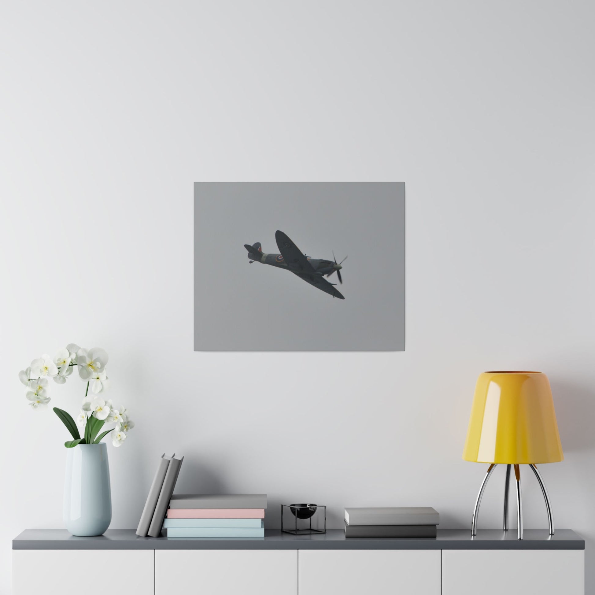 Spitfire MK Vc AR501 Flying From The Left With A View Of The Front Close Up, Matte Canvas, Stretched, 0.75" - The Trio Synergize Group