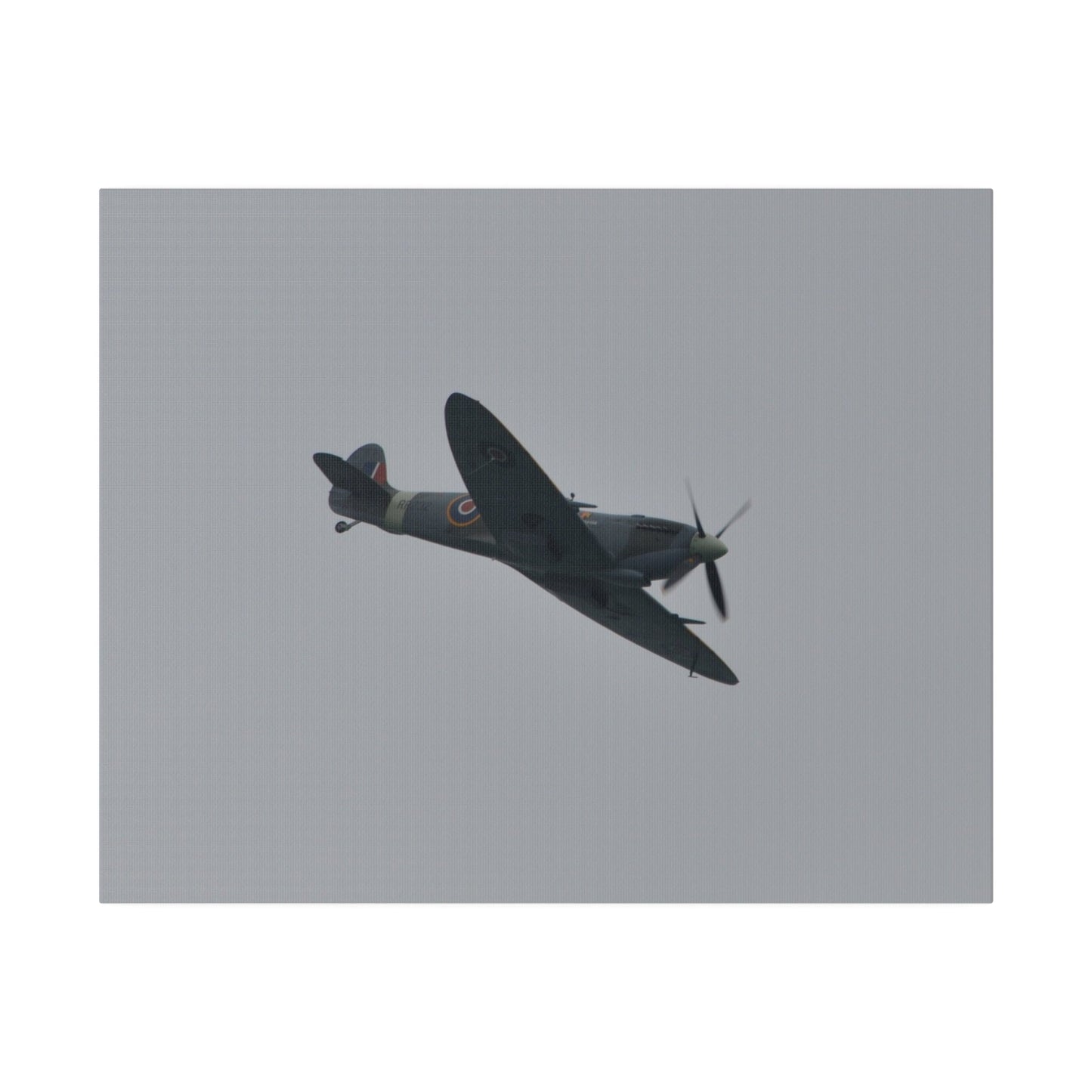 Spitfire MK Vc AR501 Flying From The Left With A View Of The Front Close Up, Matte Canvas, Stretched, 0.75" - The Trio Synergize Group