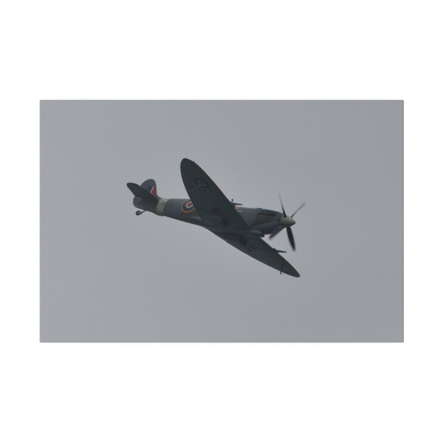 Spitfire MK Vc AR501 Flying From The Left With A View Of The Front Close Up, Matte Canvas, Stretched, 0.75" - The Trio Synergize Group